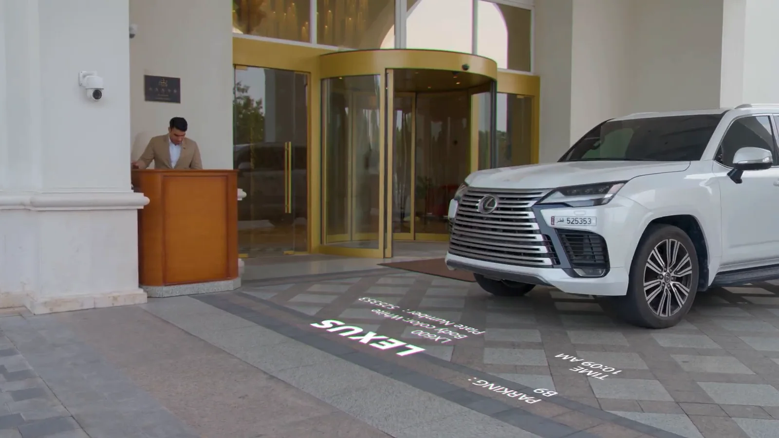 A guest's car handed over at a Heronys valet stand